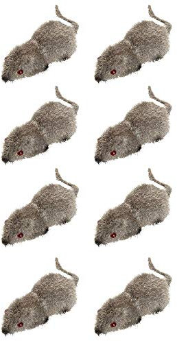 W WIDMANN MILANO Party Fashion 8702M - Mäuse Set, 8 Stück, circa 5 cm, Dekoration, Accessoire, Horror, Halloween, Mottoparty