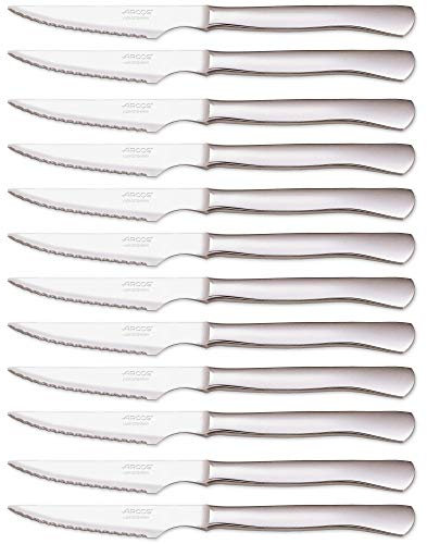 Arcos Lot de 12 couteaux de table monobloc en acier inoxydable 110 mm Argenté