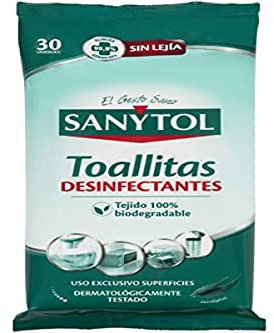 Sanytol – Toallitas Desinfectantes Multiusos, Compostables, Sin Aclarado, Higiene Sin Bayeta, Eliminan Bacterias, Hongos y Virus Sin Lejía, Perfume Eucaliptus - 30 Toallitas