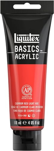 Liquitex Basics Acrylic, 118 ml Tube - Cadmium Red Light Hue