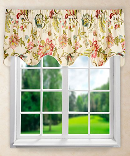 Ellis Curtain Brissac Cantonnière doublée festonnée Rouge 70 x 17 cm