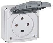 Legrand LEG91656 Wasserdichte Steckdose Aufputz-E-Steckdose, 20 A 3p IP55 ik08 in Abschnitt t 90 x 90 cm, Grau