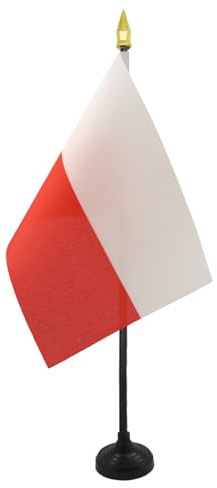 AZ FLAG Bordsflagga Polen 15x10 cm Bordsbanér Polsk 100D Polyester Plastfot