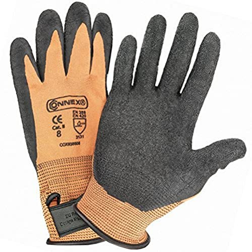 Connex COX938608 Handschuhe mit Klettverschluss, Gr. 8, Orange/Grau, Größe 8 (1er Pack)