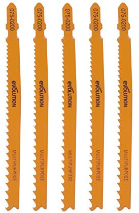 Evolution Power Tools 075-0200 Evolution Multi-Purpose Jigsaw Blades (Pack of 5),Orange