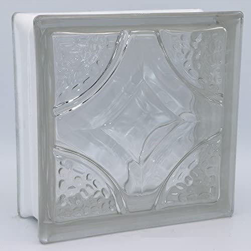 Fuchs Design 6 Pieza BM Bloques de Vidrio rombo Super White Bloque de Vidrio Brillante 19x19x8 cm