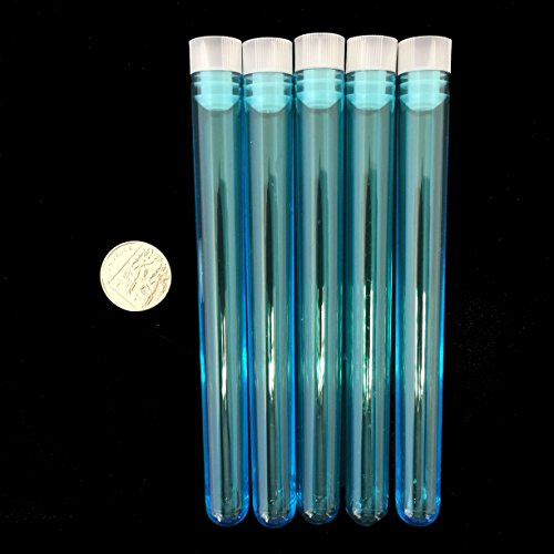Plastic Test Tubes 150 X 16mm For Shots,Wedding Favours,With Cap, Electric Blue, 16 Pieces