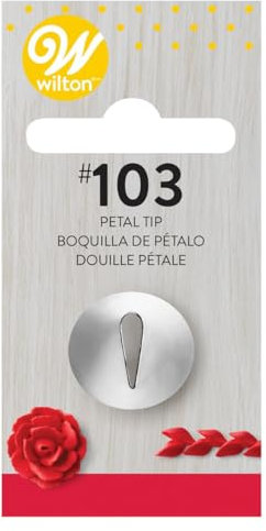Wilton Douille à Pâtisserie #103 Pétale Cardé, Douille Professionnelle Métallique Buse de Glaçage Réutilisable pour la Décoration de Gateaux, Muffins et de Cupcakes, Silver