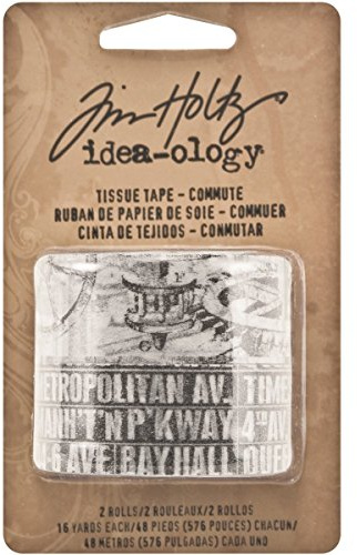 Commute Tissue Tape by Tim Holtz Idea-ology, 2 Rolls per Pack, 3/4 Inch x 16 Yards, Paper, Multicolored, TH93019