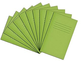 Rhino A6+ Exercise Books, 48-Page / 7mm Lined Paper Notebook, 100-Pack, Writing Book, Office & School Stationery Supplies, Light Green