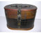 gr Nostalgischer ovaler Hutkoffer 28cm Holz Leder Hutschachtel Antik-Stil Truhe Box