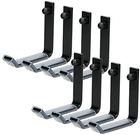 ECD Germany Set 8X Porta Pneumatici da Parete Supporto a Parete Ruote Cerchi Auto Gancio in Acciaio Solido Nero