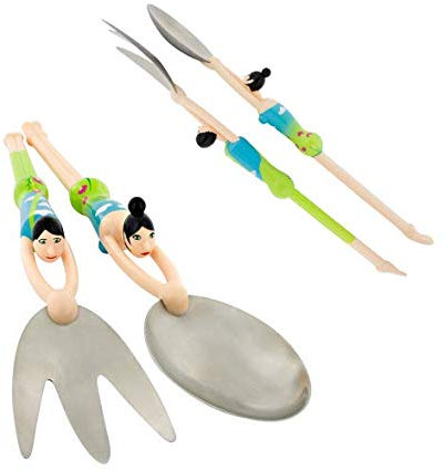 Pylones, 1 Set, 2 Stück, 2 Teile, Edelstahl, Ländlich, Salatbesteck