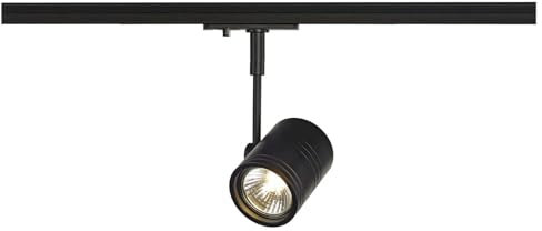 SLV BIMA | LED Strahler 1-Phasen, Dreh- und schwenkbarer Schienen-Strahler, Deckenleuchte, Schienensystem, Innenleuchte|GU10, rund, schwarz matt, inkl. 1Phasen-Adapter