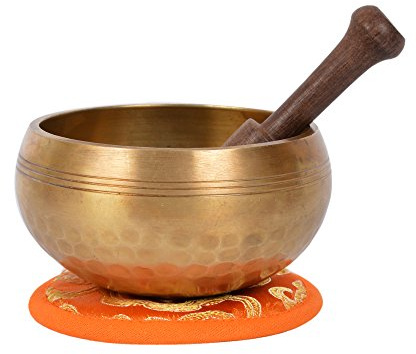 Mano tibetana martillado meditación cantando Bowl con bolsa protectora a juego (Ham-XS) (B24)