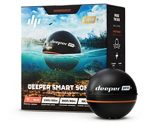 Deeper Pro+ Smart Sonar Castable and Portable WiFi Fish Finder with Gps for Kayaks and Boats on Shore Carp Fishing Fish Finder