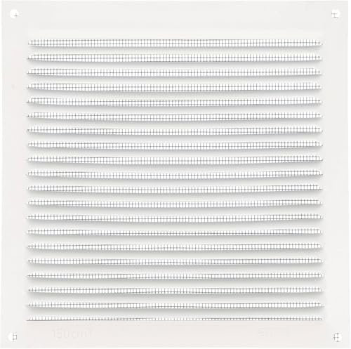 Amig - Rejilla Cuadrada de Aluminio con Mosquitera - Rejillas de Ventilación para Salida de Aire - Ideal para Techo de Cocina y Baño - Medidas 170 X 170 mm - Color Blanco