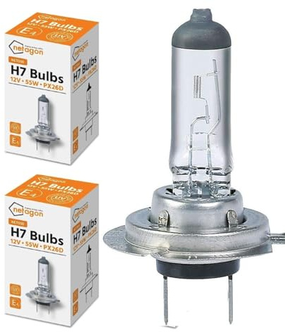 Netagon 2 x H7 Bulbs (477/499) 12v 55W PX26d Base Car & Van headlight Halogen Bulb Dipped Headlamp Halogen Bulb New Boxed Singles