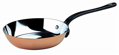 Kupferpfanne Dickwandig Ø 16 cm mit Stiel aus Gusseisen