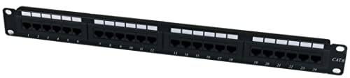 StarTech.com Panneau de brassage à 24 ports Cat6 type 110 montage en rack 1U (C6PANEL24), Noir