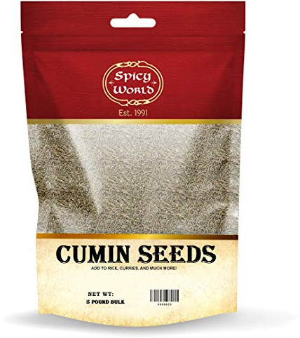 Spicy World Cumin Seeds Bulk, 5-Pounds