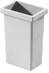 Hailo Inneneimer grau 2,5 Liter | Ersatzbehälter für Abfallsammler | Kunststoff Innenbehälter für Einbauküche | Maße 155x110x220 mm | Robuster Eimereinsatz mit Griffmulden