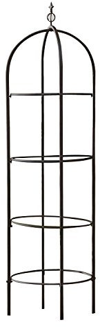 Loberon Rankobelisk Besson - Rankhilfe Für Kletterpflanzen - Wetterfestes Rankgitter Metall - Aus Patiniertem Eisen Im Antik-Look - 179 cm Höhe - Schwarz