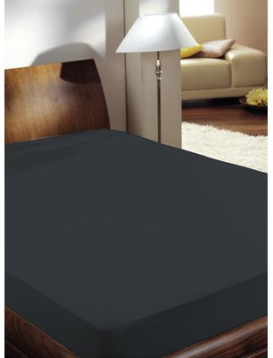 Primera Spannbettlaken Mako Satin 100% Baumwolle Schwarz 140-160 x 200 cm