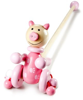 Mousehouse Gifts Juguetes para Arrastrar de Cerdito de Madera para niño niñas
