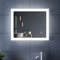 ELEGANT 600x500mm Bathroom Mirror with Lights, Horizontal Vertical/Sensor Switch, Anti-Fog, 3 Colors Dimmable, Memory Function, LED Illuminated Bath Vanity Wall-Mounted Mirrors