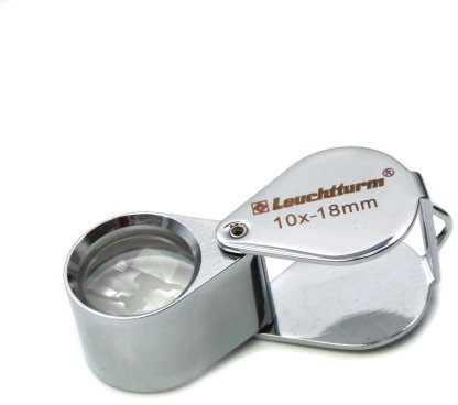 Leuchtturm 302628 Lupa de precisión cromada (sistema de 3 lentes), 10 aumentos