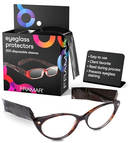 FRAMAR Eyeglass Sleeves For Glasses – Covers For Eye Glasses Against Hair Color, Hair Dye, Glasses Arm Covers, Eyeglass Cover – 200 Count