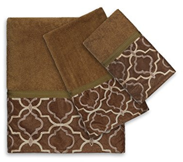 Popular Bath Bath Towels, Spindle Collection, 3-Piece Set, Gold