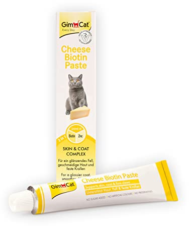 GimCat Cheese Biotin Paste - Mit aromatischem Käse, Zink und Leinöl für Fell, Haut und Krallen - 1 Tube (1 x 50 g)