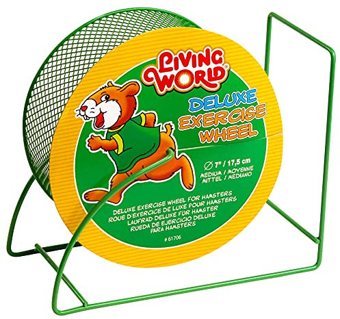 Living World Deluxe Metall Hamsterlaufrad, Laufrad für Hamster, grün