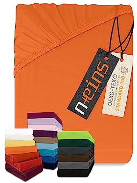 npluseins klassisches Jersey Spannbetttuch - vielen Farben + Größen - 100% Baumwolle 159.192, 140-160 x 200 cm, terrakotta