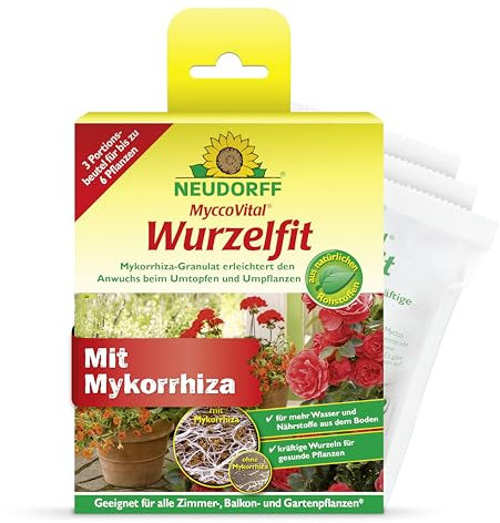 Neudorff MyccoVital Wurzelfit – Natürlicher Mykorrhiza Wurzelaktivator stärkt das Wurzelwachstum aller Pflanzen mit farbintensiven, üppigen Blüten, 27 g