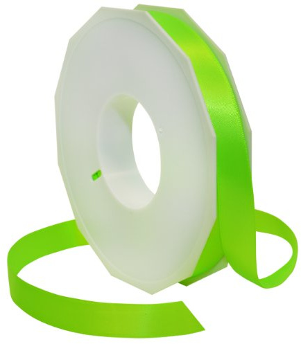 Morex Ribbon Neon Brights Satin, 5/8-inch by 50-Yard, Key Lime, Silk Ribbons for Gift Wrapping, Birthday Gifts, Satin Dress for Women, Crafts, Wedding