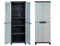 Kreher Vorteils-Pack 2 Stück Kunststoffschrank, Schrank mit Vier höhenverstellbaren Böden, abschließbaren Türen und Füßen, Maße pro Schrank BxTxH in cm: 65 x 45 x 181 cm