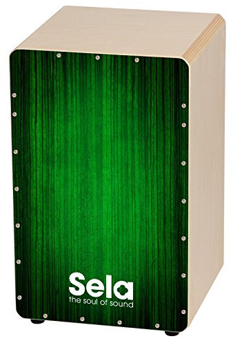 Sela SE 053 Varios Green Snare Cajon mit Sela Snare System, geeignet für Anfänger und Fortgeschrittene, Made in Germany