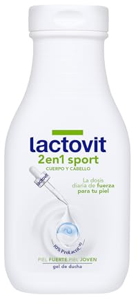 Lactovit - Gel de Ducha y Champú 2 en 1 Sport, para Pieles y Cabellos Normales, Gel Cuerpo y Cabello, Delicado y Sofisticado, 250 Mililitros