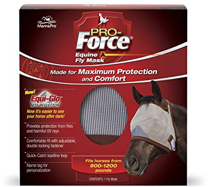 Pro-Force Equine Fly Mask - Horse Fly Mask with UV Protection - Adjustable Fit for Comfort - Without Ears