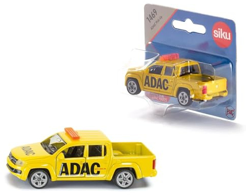 siku 1469, Pick-up ADAC, Metal/Plástico, Amarillo, Vehículo de juguete para niños, Apertura de puertas