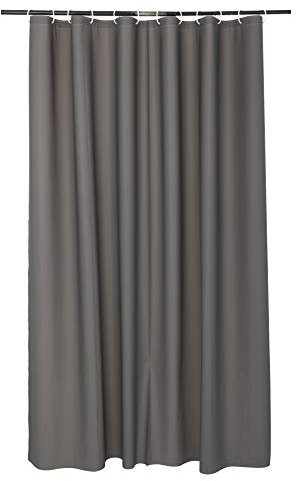 douceur d'Intérieur Vitamin Shower Curtain PEVA, 180 x 200 x 0.01 cm, anthracite, 180 x 200cm
