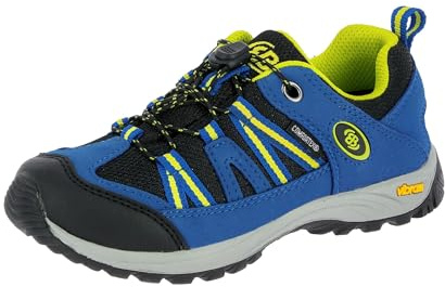 Bruetting Ohio Unisex Kid's Low Rise Hiking Shoes, Blue (Blue/Black/Lemon), 3 UK (36 EU)