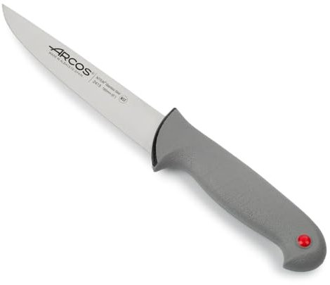 Arcos Serie Colour Proof - Coltello Scannare Coltello Macellaio - Lama Acciaio Inossidabile Nitrum 160 mm - Manico Polipropilene Coperto da Elastomer Colore Nero