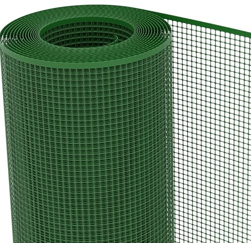 TENAX Malla de Plástico Quadra 10 Verde 1,00x5 m, Malla Protectora Multiuso para Balcones, Vallas y Cercados