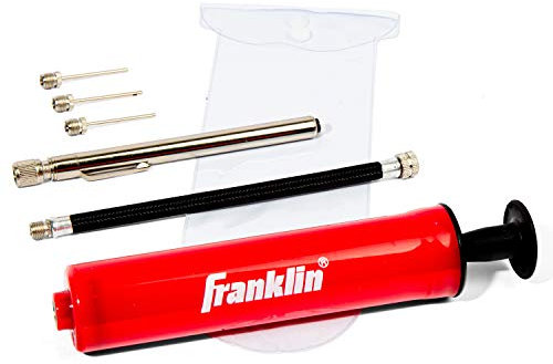 Franklin Luftpumpen-Set - Ballpumpen-Set für Sportbälle I Pumpe mit Druckluftanzeige I Sport- & Ballzubehör I inkl. Pumpe, Druckluftanzeige, Verlängerungsschlauch, 3 Aufstecker, Transporttasche