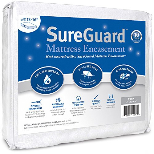 SureGuard Twin (13-16 Deep) Zippered Mattress Protector Encasement