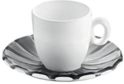 Guzzini - Grace, Set 2 Tazzine Caffè in Porcellana - Grigio Cielo, 25 x 17 x h9 cm - 28740092
